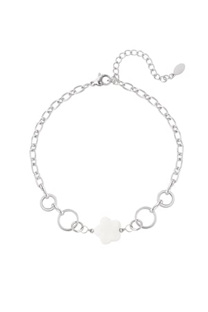 Anklet flower and rings - Silver Color color h5 