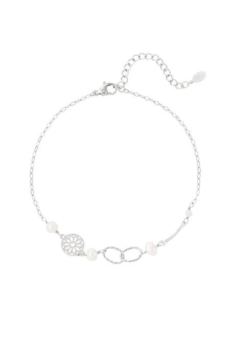 Anklet with charms - Silver Color color