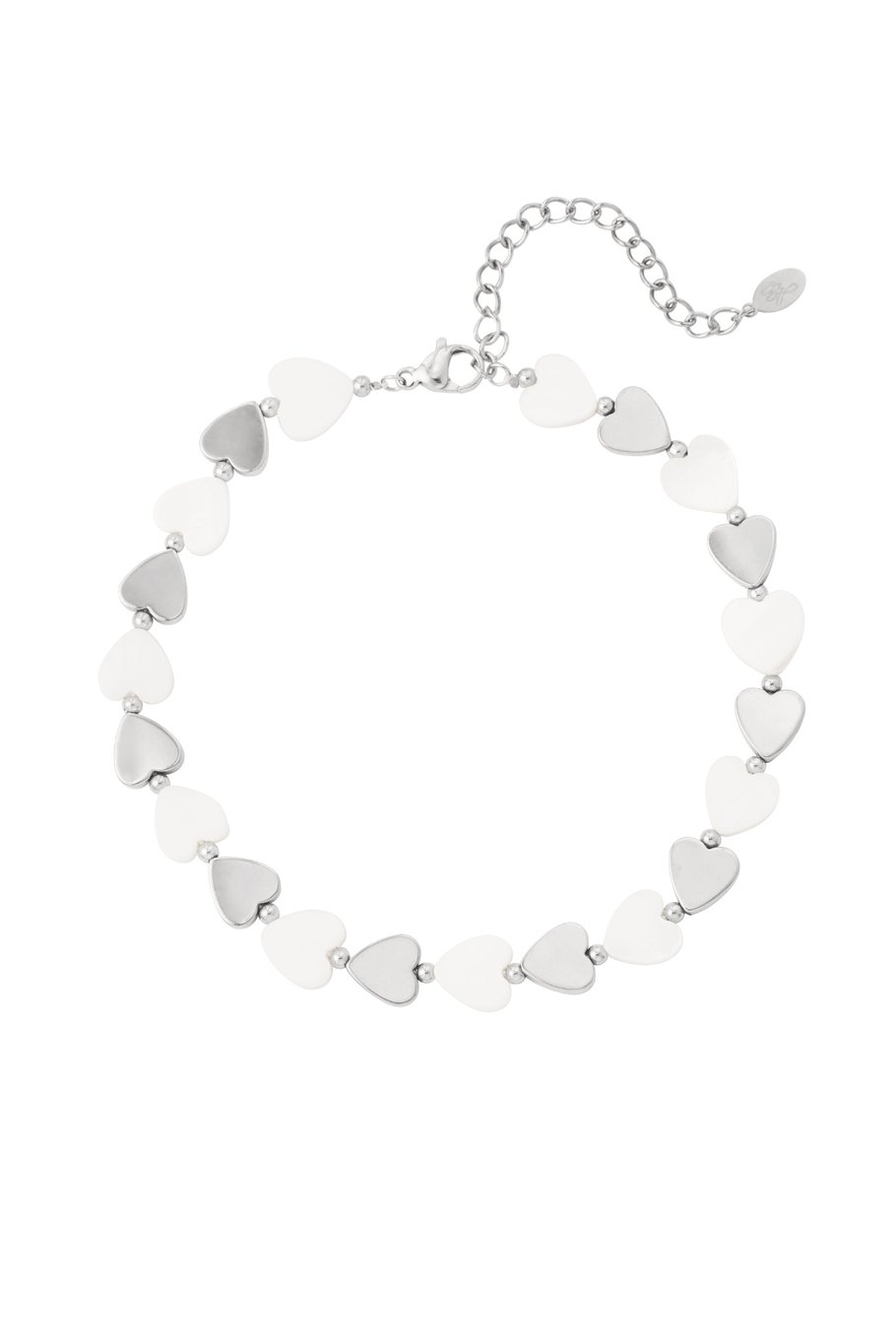 anklet hearts white 