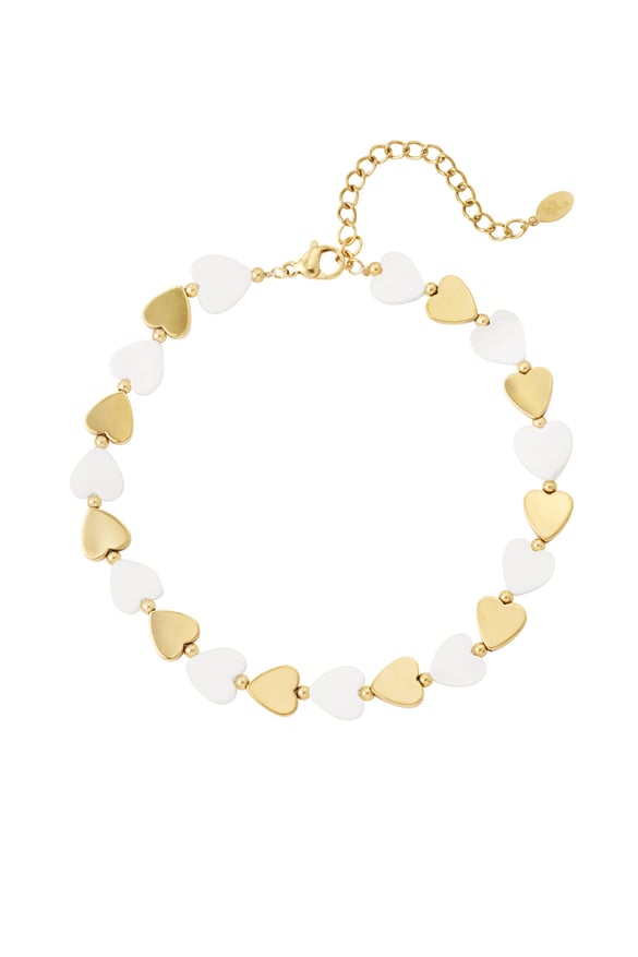 anklet hearts white