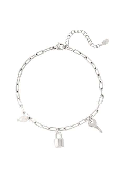 Anklet with charms - Silver Color color