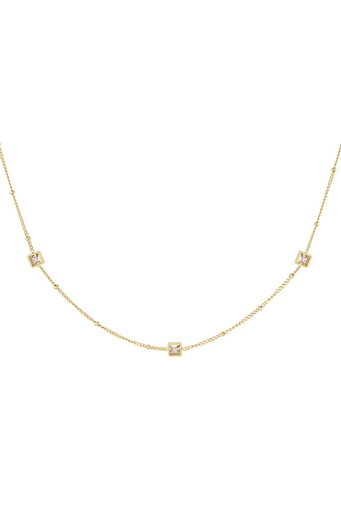 Necklace square stones - Gold color 