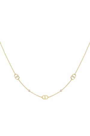 Ketting the good life met steentjes - Goud kleur h5 