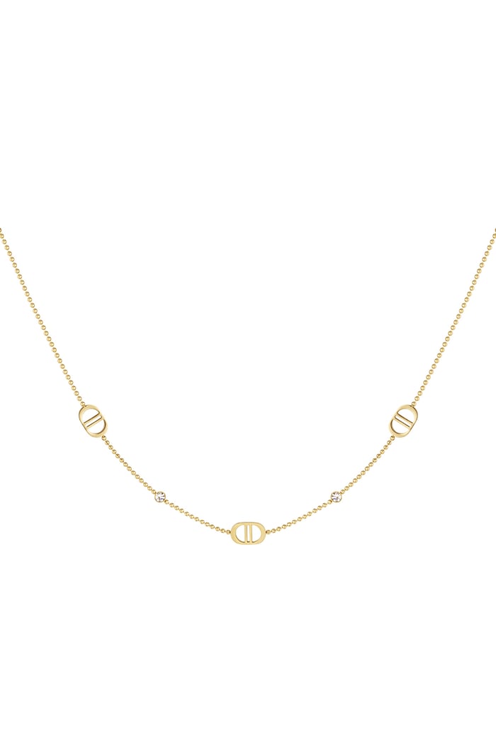 Ketting the good life met steentjes - Goud kleur 