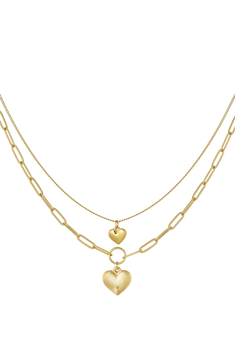 double link chain with hearts