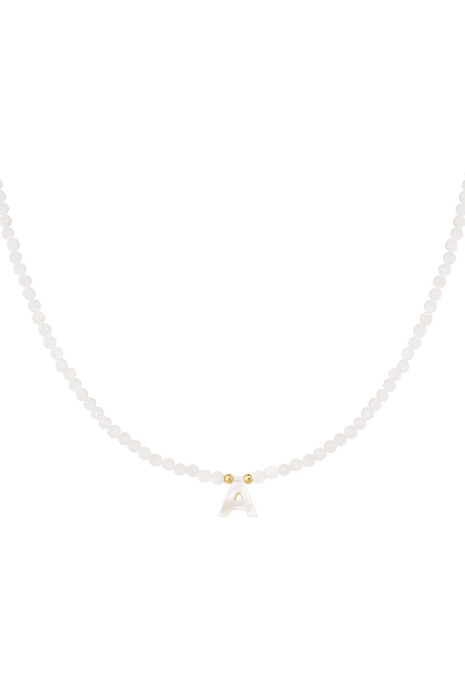 Collier lettre A coquillage - Couleur or Image2