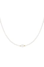 Gold color / Necklace white beads - white/Gold color Picture18