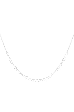 Necklace linked hearts - Silver Color color h5 