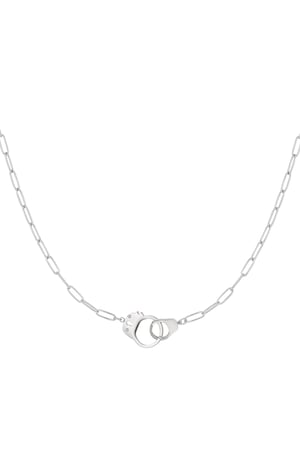 Link chain connected charm - Silver Color color h5 