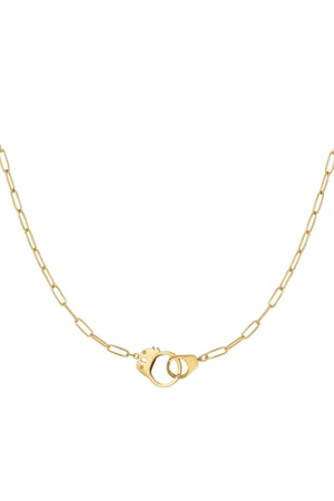 Link chain connected charm - Gold color h5 