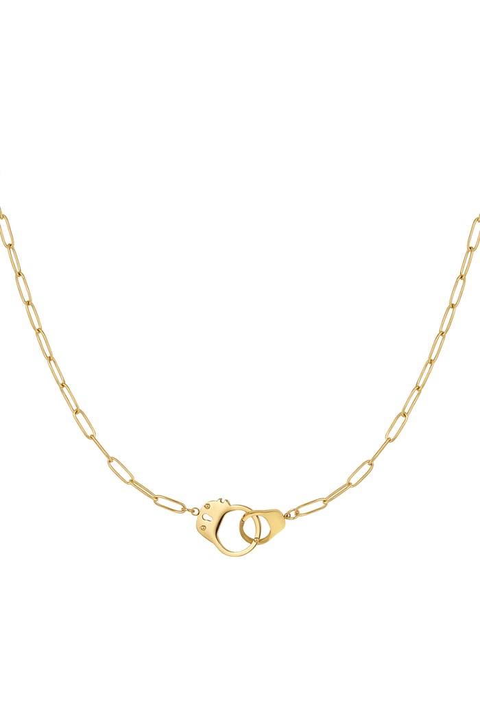 Link chain connected charm - Gold color 