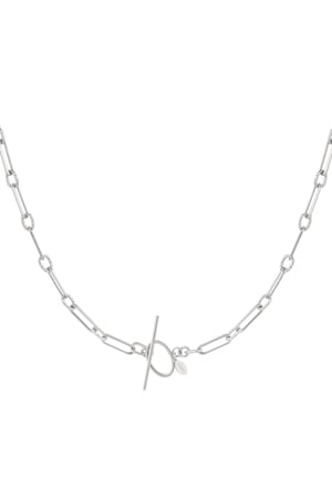 Link chain thin with round closure - Silver Color color h5 