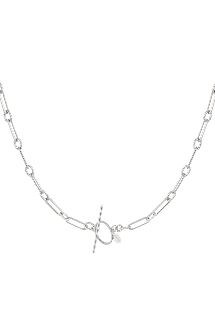 Link chain thin with round closure - Silver Color color 