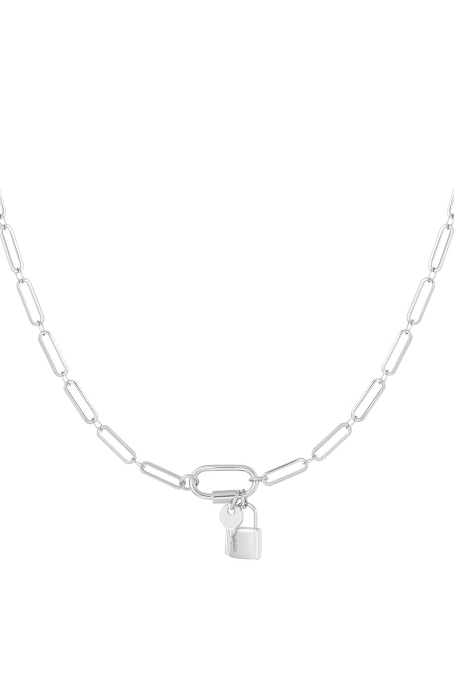 chain links with lock and key