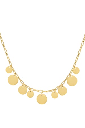 Link chain with circles - Gold color h5 