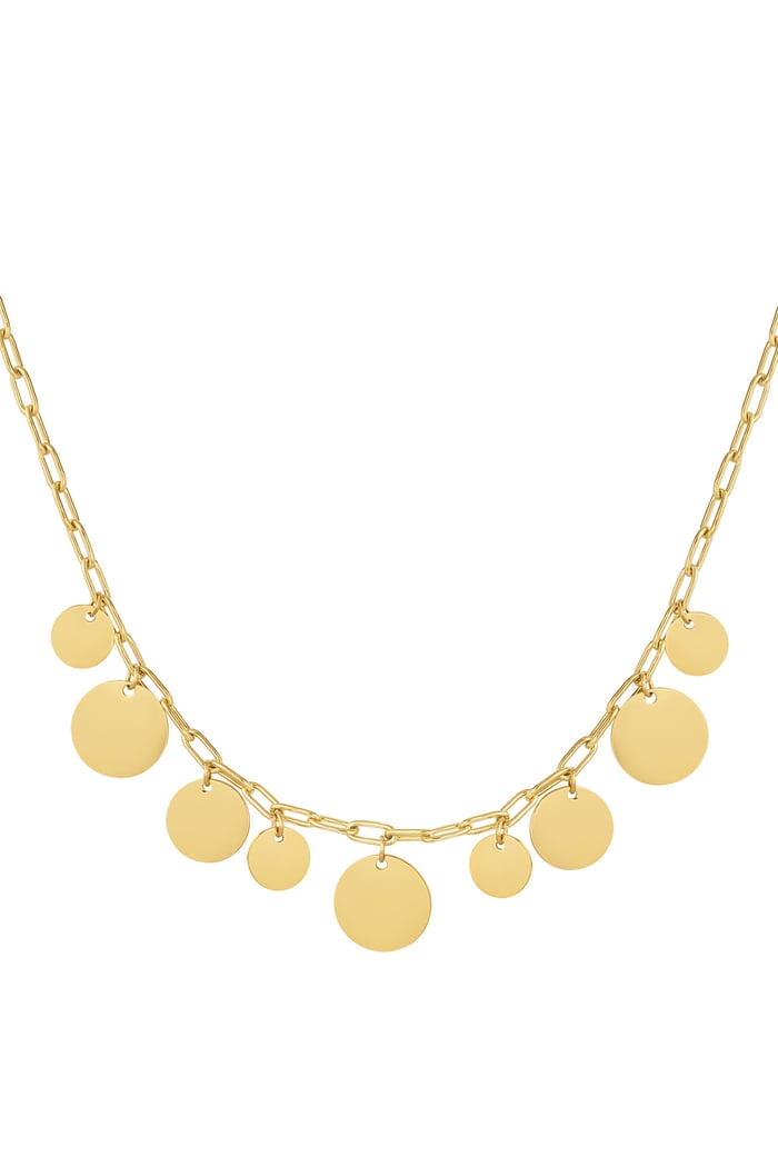 Link chain with circles - Gold color 