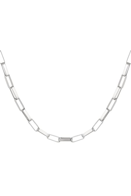 Link chain elongated links - Silver Color color