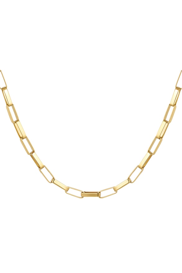 Gliederkette mit länglichen Gliedern – Goldfarbe - Goldfarbefarbe 2