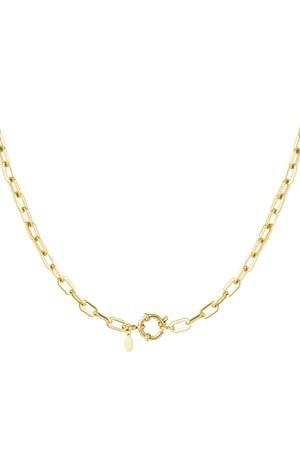 Necklace basic links round closure - Gold color h5 