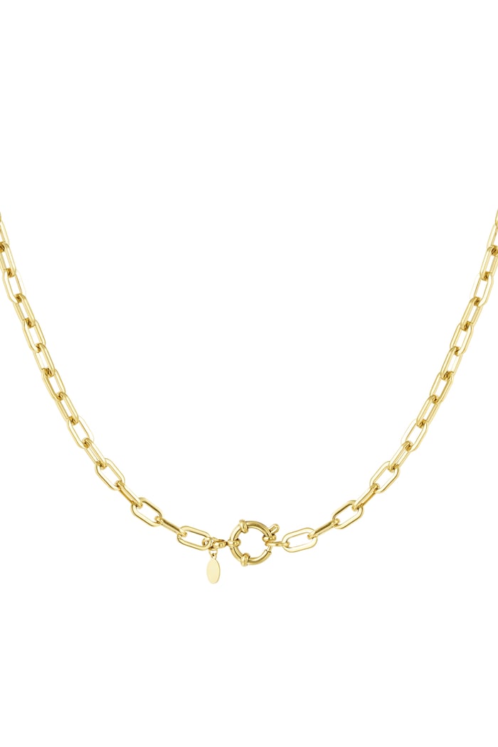 Necklace basic links round closure - Gold color 