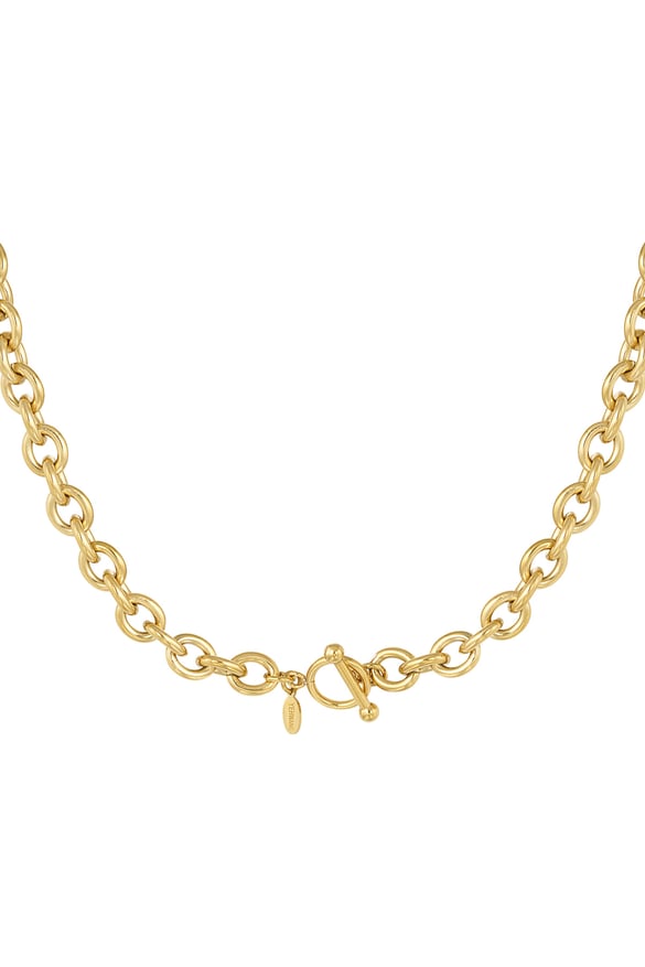 Runde Gliederkette mit Anhängern – Goldfarbe - Goldfarbefarbe 2