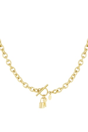 Chain links with charms - Gold color h5 