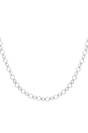 Necklace small and large round links - Silver Color color h5 