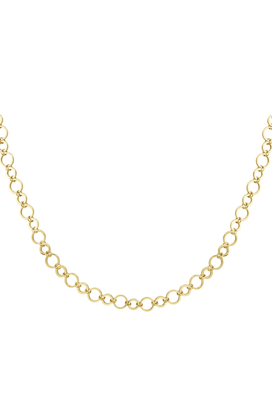 Necklace small and large round links - Gold color 