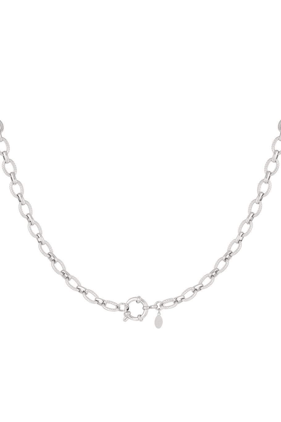 Necklace round links - Silver Color color
