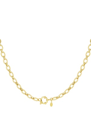 Necklace round links - Gold color h5 