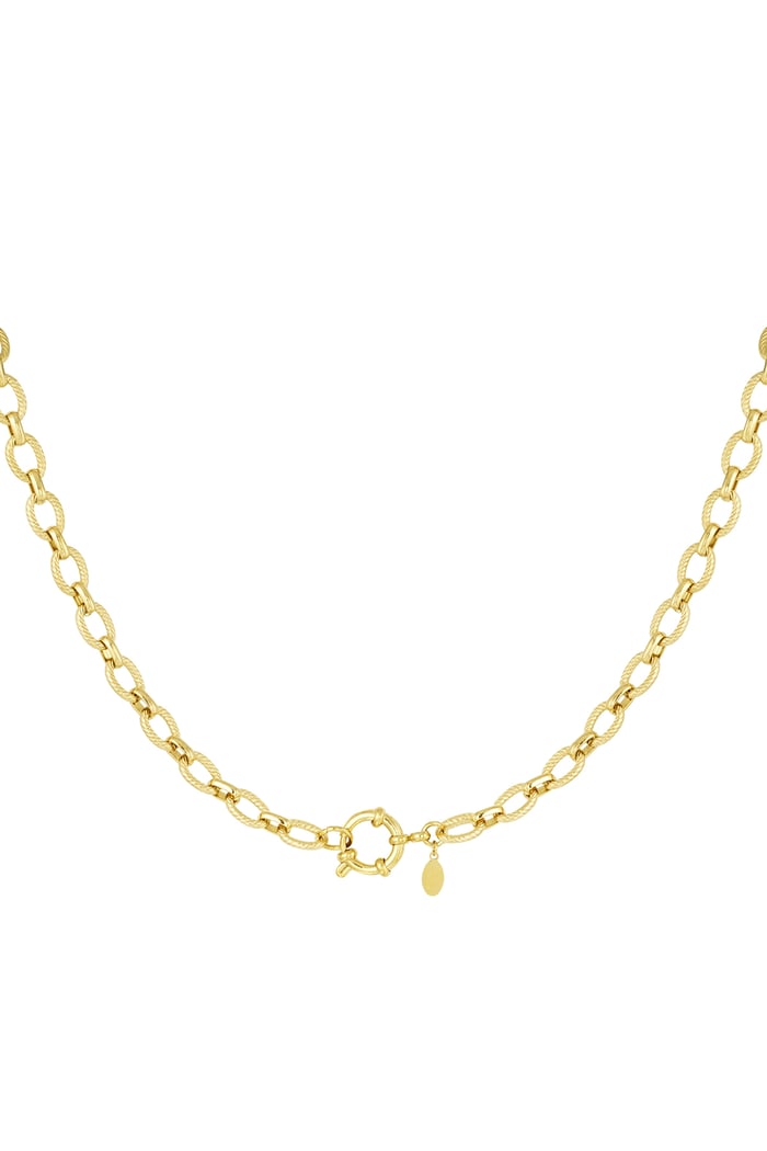 Necklace round links - Gold color 