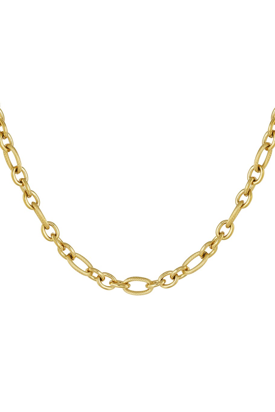 Link chain small and large links - Gold color 