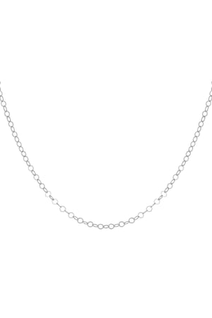 Link chain round links - Silver Color color h5 