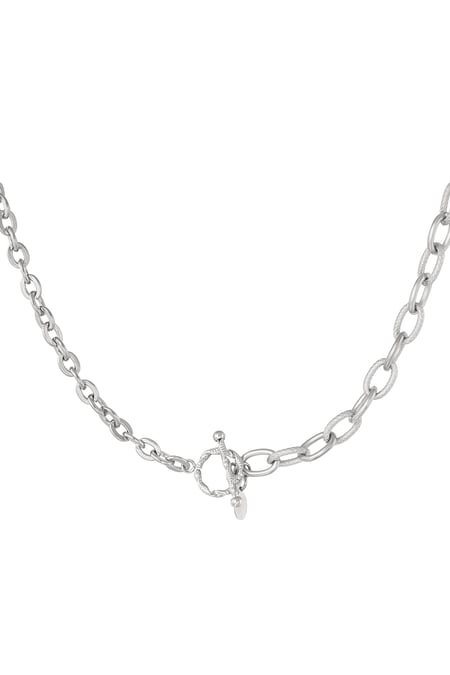 Link chain 2 sizes with round closure - Silver Color color 2