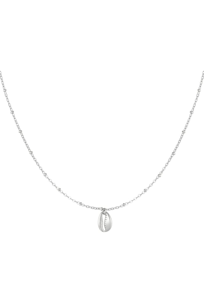 Link chain with shell - Silver Color color 