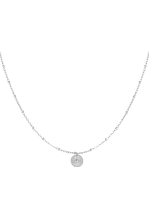 Necklace with round coin - Silver Color color h5 