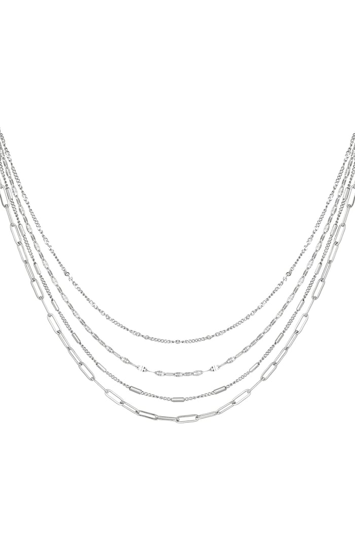 Link chain 4 layers - Silver Color color 