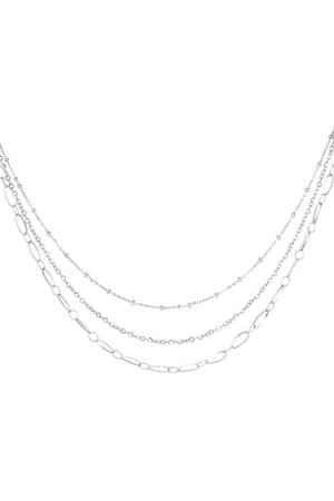 Link chain three double - Silver Color color h5 