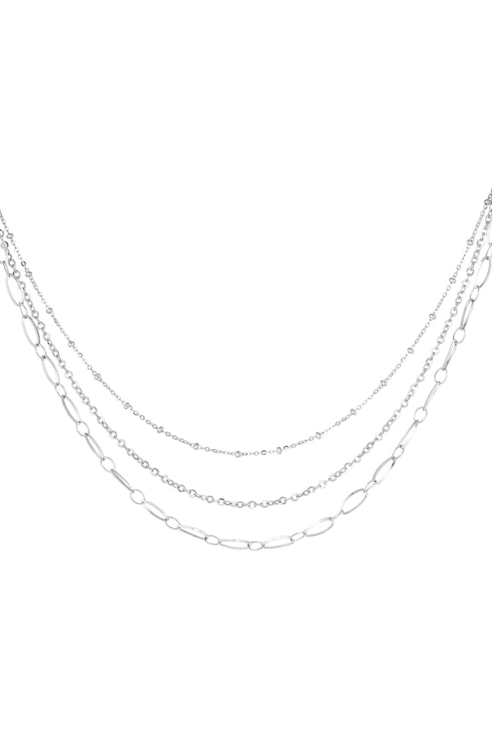 Link chain three double - Silver Color color 