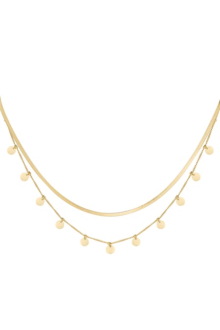 Necklace double layer circles - Gold color 2