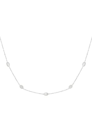 Necklace with 5 stones - Silver Color color h5 