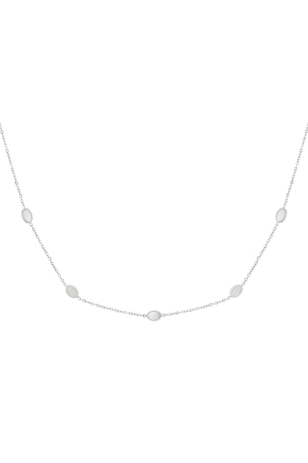 Collier avec 5 pierres - Couleur argent 2