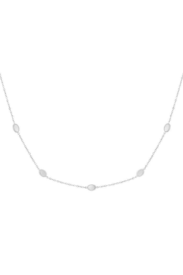 Necklace with 5 stones - Silver Color color 