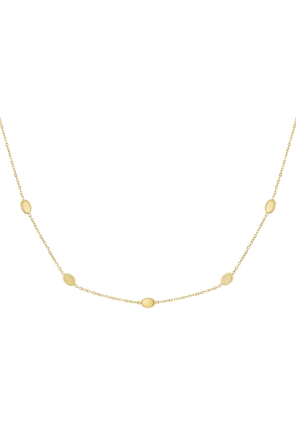 Necklace with 5 stones - Gold color