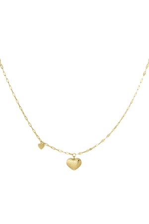 Link chain double heart - Gold color h5 