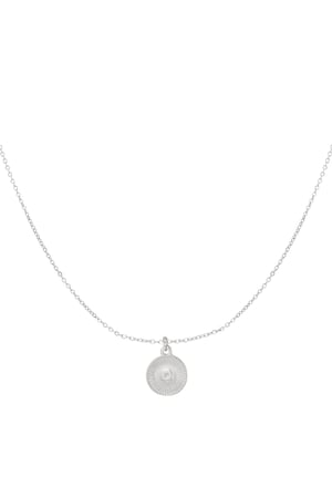 Necklace round coin - Silver Color color h5 