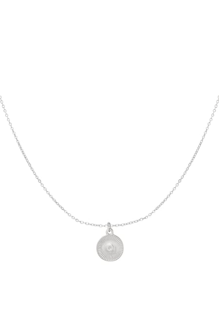 Necklace round coin - Silver Color color 2