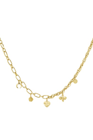 Chain links with charms - Gold color h5 