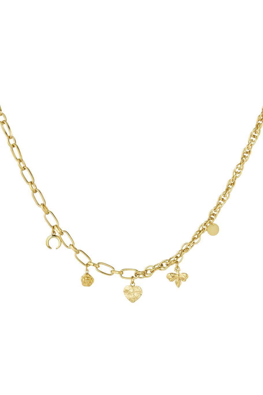 Chain links with charms - Gold color 