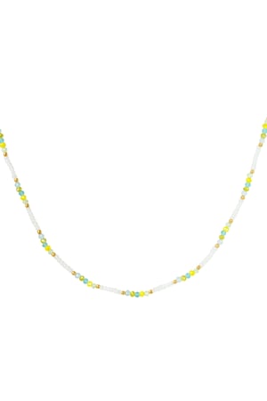 Necklace beads Gold Color detail - white/multi h5 